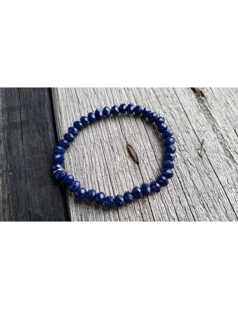 Bijoux Armband Kristallarmband Perlen dunkelblau marine groß Glitzer Schimmer elastisch