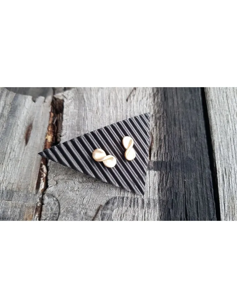 Giuno Damen Ohrstecker Ohrringe goldfarben matt Schleife