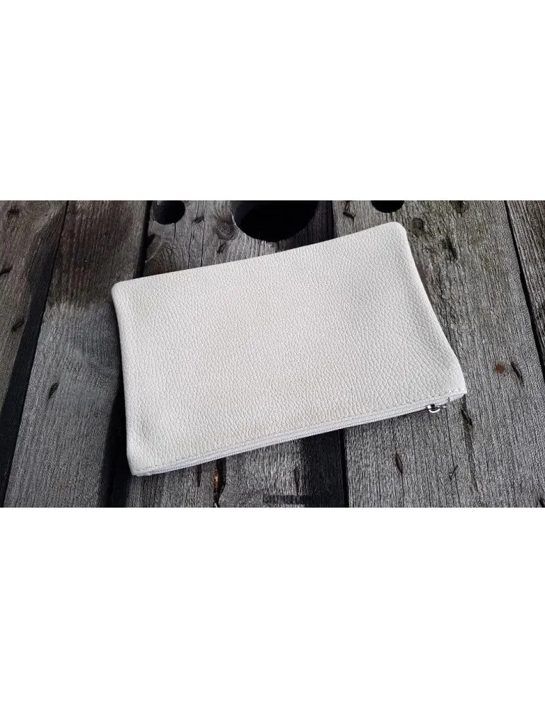 Kosmetiktasche Portemonnaie Geld Tasche Bag in Bag hellbeige Echtes Leder