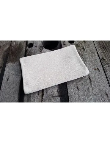 Kosmetiktasche Portemonnaie Geld Tasche Bag in Bag hellbeige Echtes Leder