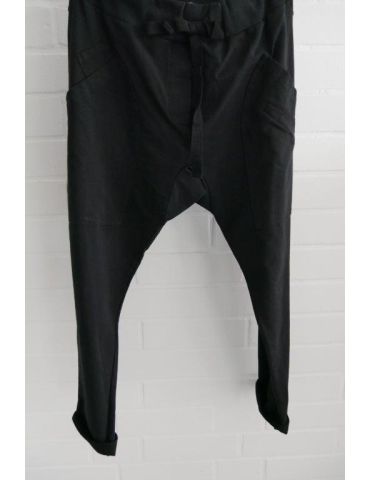 Wendy Trendy Jogginghose JogPants Damenhose Hose aufgesetzte Taschen schwarz black