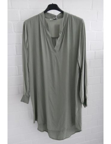 Damen Tunika Kleid oliv khaki Viskose Onesize ca. 36 - 42 Rippbündchen