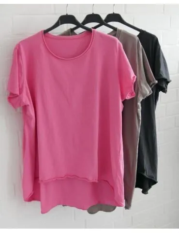 Damen Shirt A-Form kurzarm pink Baumwolle...
