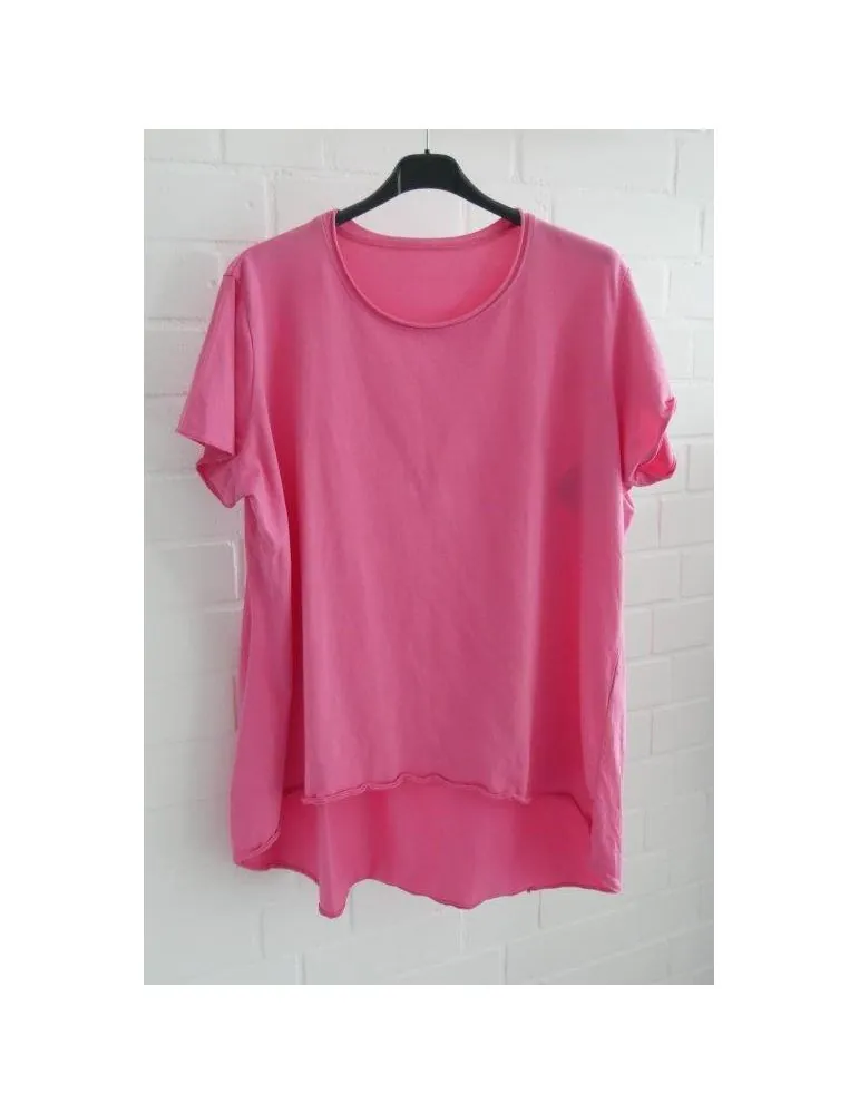 Damen Shirt A-Form kurzarm pink Baumwolle Onesize ca. 38 - 46 6036