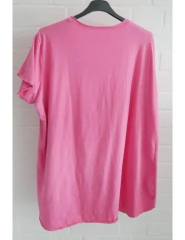 Damen Shirt A-Form kurzarm pink Baumwolle Onesize ca. 38 - 46 6036