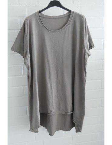 Damen Shirt A-Form kurzarm schlamm Baumwolle Onesize ca. 38 - 46