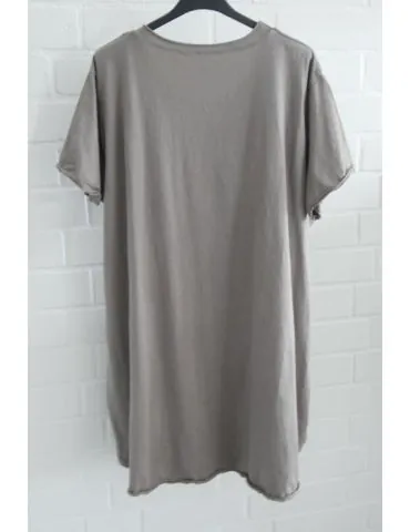 Damen Shirt A-Form kurzarm schlamm Baumwolle Onesize ca. 38 - 46 6036