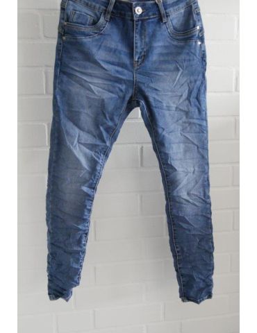 Jewelly Damen Jeans Hose blau verwaschen mit Baumwolle JW22262