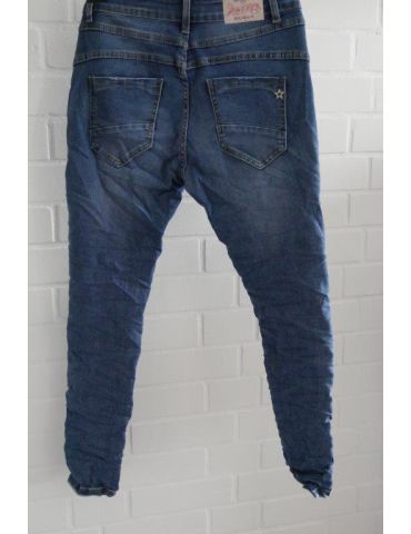 Jewelly Damen Jeans Hose blau verwaschen mit...