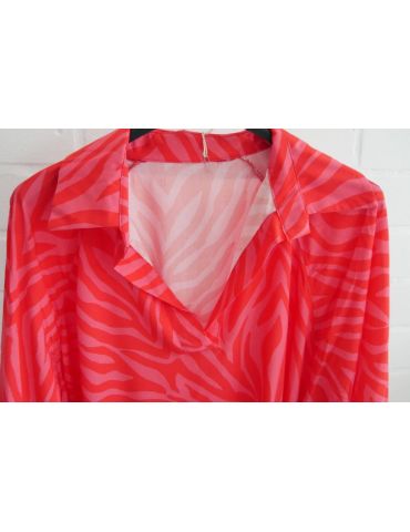 Leichte Damen Bluse rot pink Zebra Animal Print...