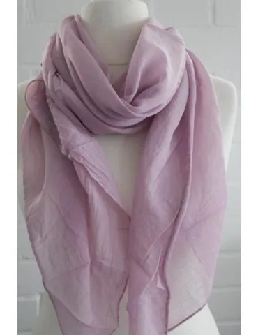 Schal Tuch Loop Made in Italy Seide Baumwolle flieder uni