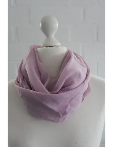 Schal Tuch Loop Made in Italy Seide Baumwolle flieder uni S 30