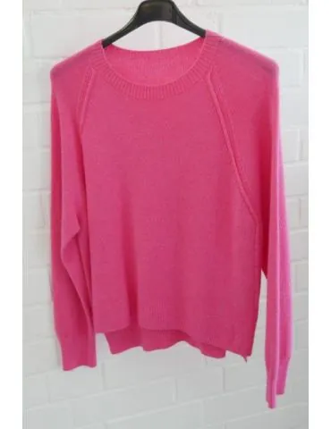 Damen Pullover pink Rundhals Raklan Ärmel mit Viskose Onesize 38 - 42