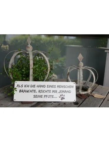 Dekokrone Krone Metall beige Rost Vintage groß Höhe ca. 31 cm