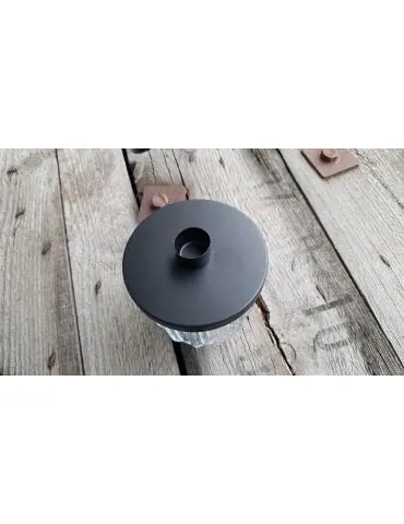 Trendiger Kerzenständer als Füllglas Metall Glas schwarz black klein