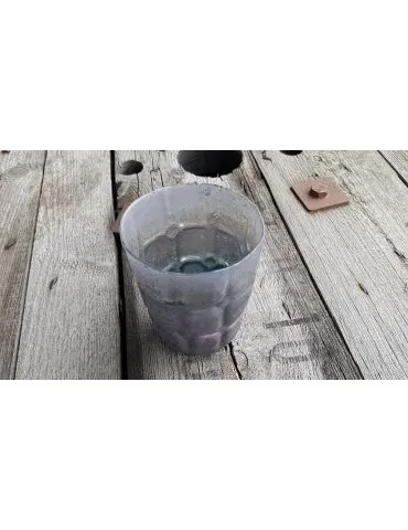Teelicht Glas Kerze Vintage grau bleu Vierecke