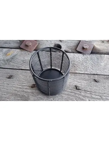 Teelicht Kerze Metall Drähte schwarz black rund gerade