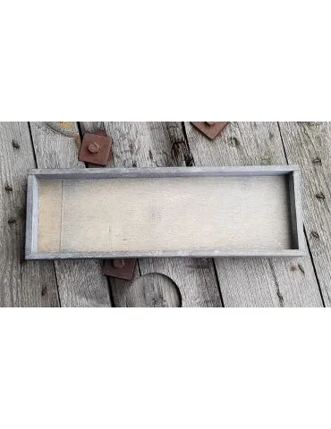 Dekobrett Holzbrett Brett für Teelichter grau Holz rechteckig 14 x 41 cm