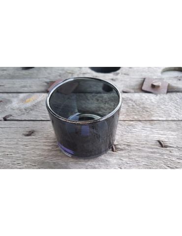 Teelicht Glas Kerze schwarz black Tablett Deko