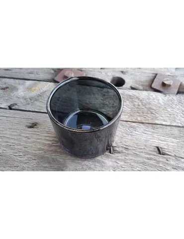 Teelicht Glas Kerze schwarz black Tablett Deko
