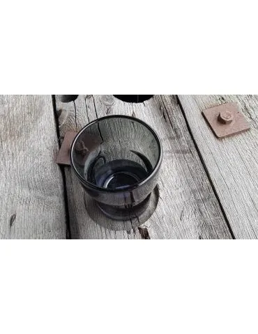 Teelicht Glas Kerze Trinkglas schwarz black Tablett Deko
