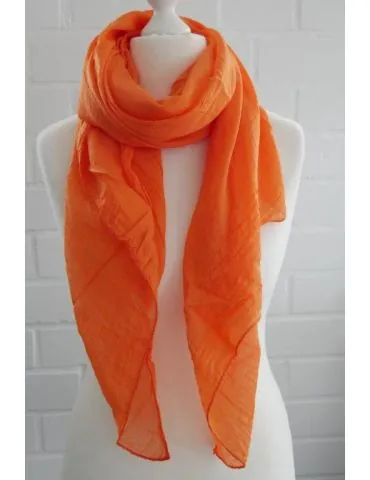 Schal Tuch Loop Made in Italy Seide Baumwolle orange uni S 30