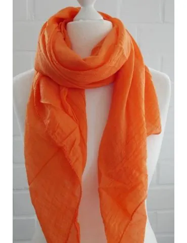 Schal Tuch Loop Made in Italy Seide Baumwolle orange uni