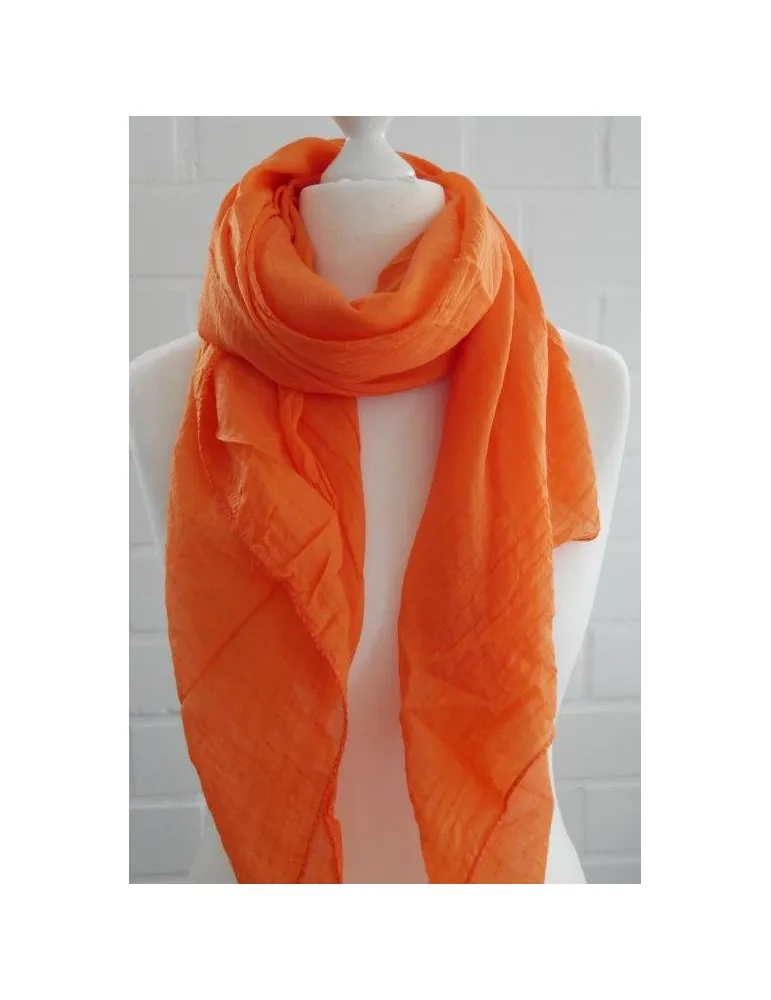 Schal Tuch Loop Made in Italy Seide Baumwolle orange uni