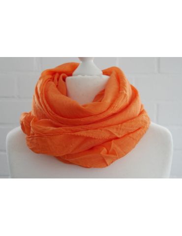 Schal Tuch Loop Made in Italy Seide Baumwolle orange uni S 30