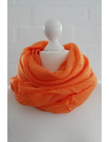 Schal Tuch Loop Made in Italy Seide Baumwolle orange uni S 30