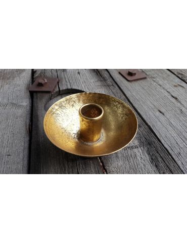 Toller Kerzenständer Metall gold Vintage 5 cm hoch