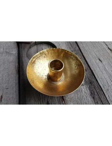 Toller Kerzenständer Metall gold Vintage 5 cm hoch