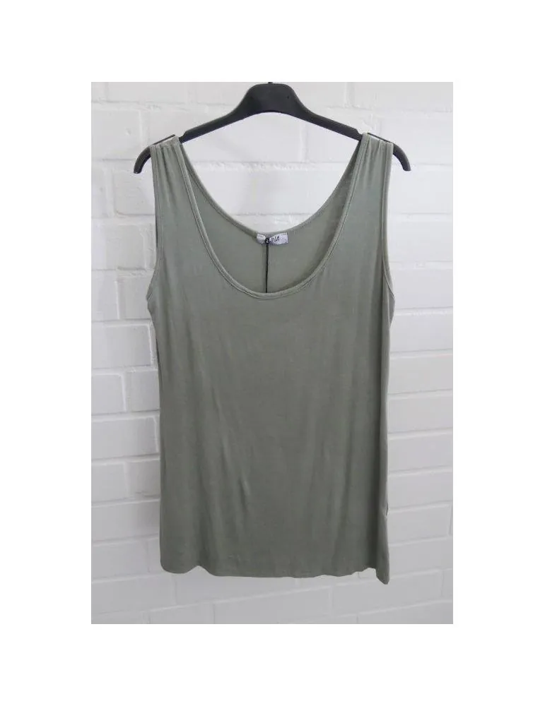 Xuna Damen Basic Top Shirt oliv grün khaki weiter mit Viskose Onesize 38 - 42 0650
