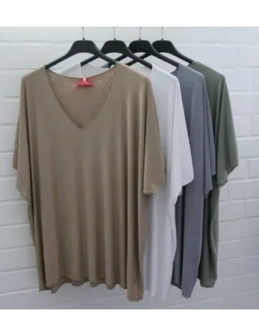 Damen Basic Shirt kurzarm schwarz black matt...