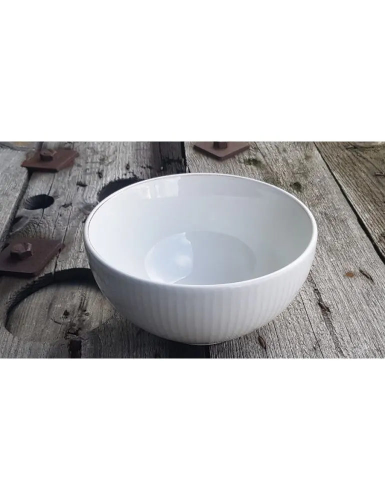 Keramik Müslischale Schale Bowl beige sand Streifen