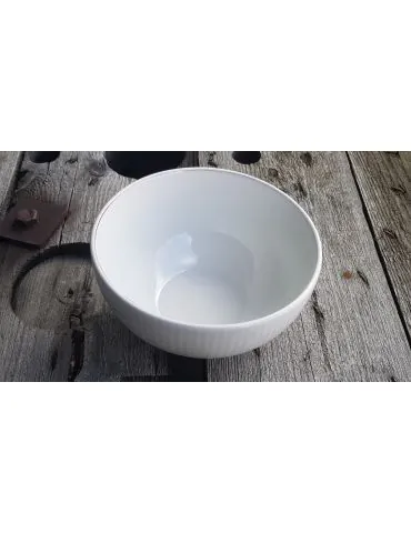 Keramik Müslischale Schale Bowl beige sand Streifen