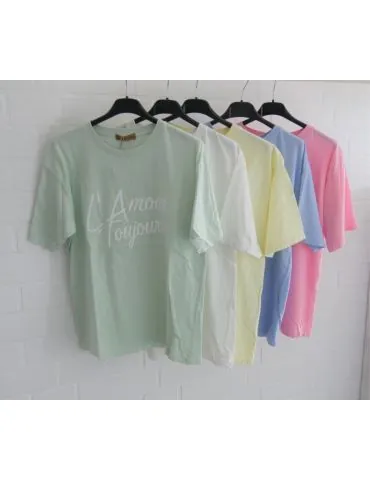 Damen kurzarm Shirt "L´Amour Toujours" mint...