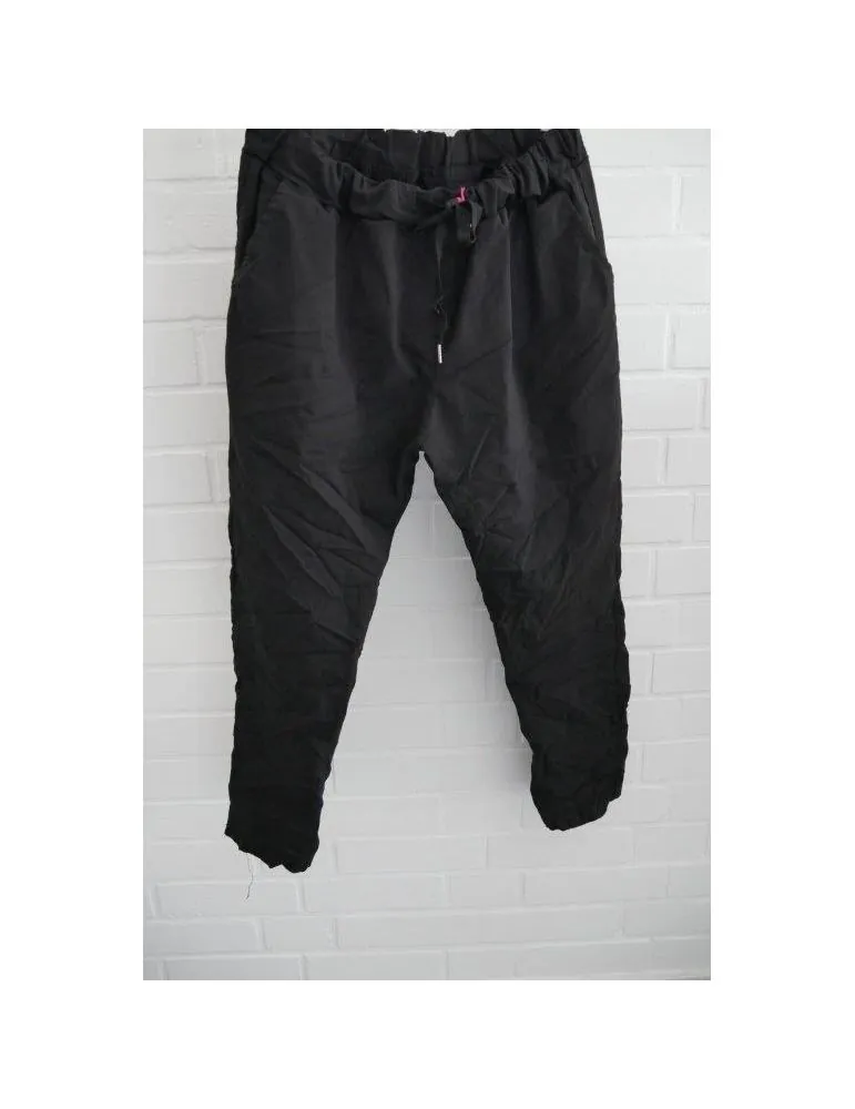 Oversize bequeme Damen Hose schwarz black Plussize Onesize 38 - 44 93630