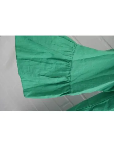 Damen Tunika Kleid grün Leinen Viskose Trompetenärmel Onesize 38 - 44 23081