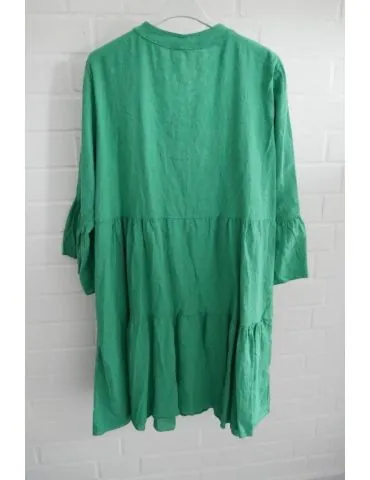 Damen Tunika Kleid grün Leinen Viskose Trompetenärmel Onesize 38 - 44 23081