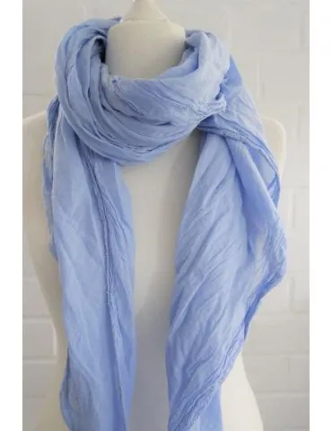 XXL Damen Schal Tuch flieder hellblau 100% Baumwolle Asymmetrisch