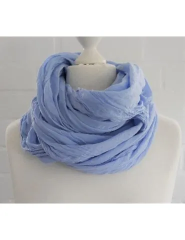 XXL Damen Schal Tuch hellblau durchgefärbt 100%...