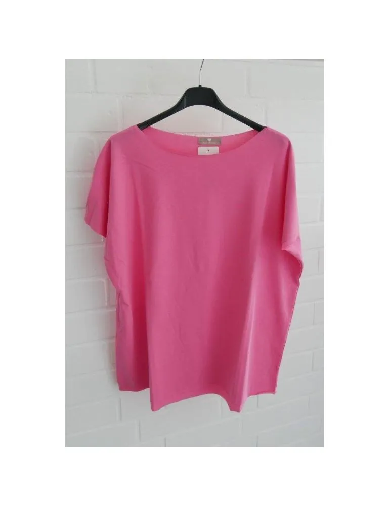 Damen Basic Shirt kurzarm hellpink mit Baumwolle Onesize 38 - 44 19509