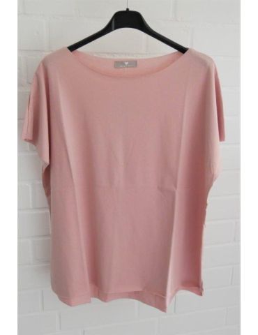 Damen Shirt kurzarm altrose rosa mit Baumwolle Onesize 38 - 44