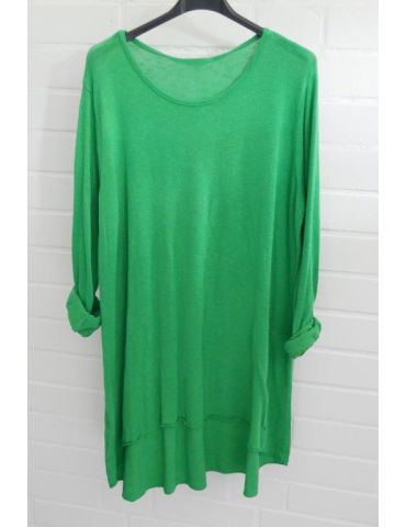 ESViViD Damen Tunika Shirt A-Form grasgrün langarm mit Baumwolle Onesize 38 - 44 3295