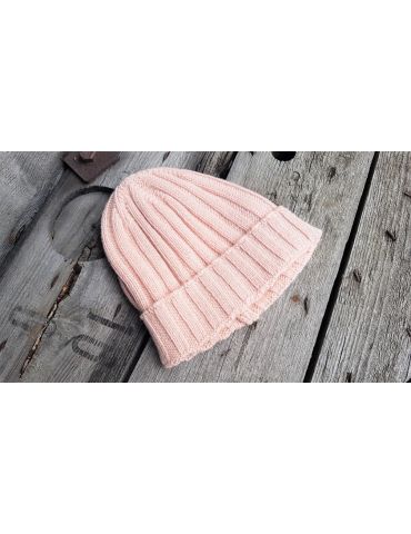 Damen Mütze Strick rose rosa uni Made in Italy mit Kaschmir