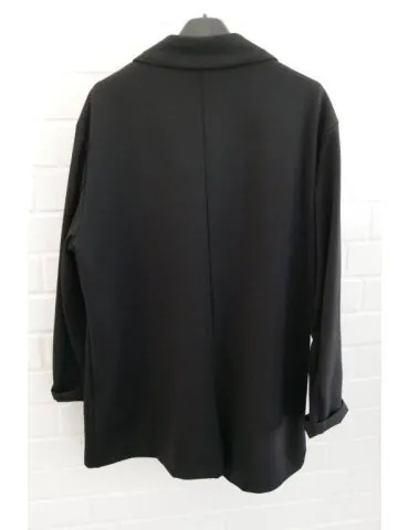 ESViViD Bequemer Sportlicher Jersey Oversize Blazer schwarz black 2074