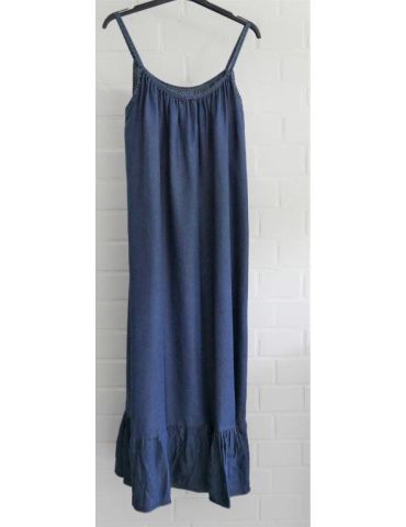 Damen Midikleid Trägerkleid blau jeans Lyocell Onesize 36 - 40 9080