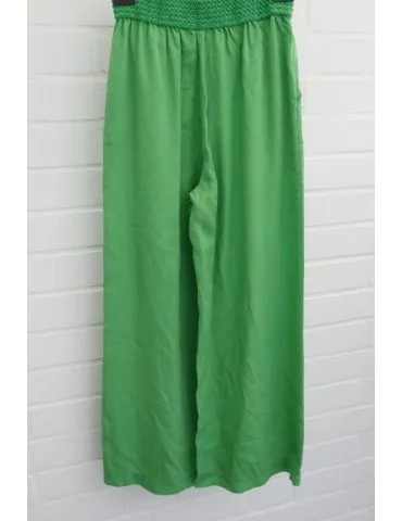Leichte Damen Marlene Palazzo Hose grasgrün grün uni Lyocell Onesize 38 40 80034