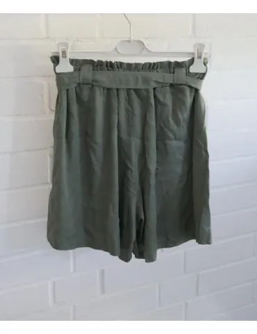 Leichte Damen Shorts Kurze Hose oliv grün khaki uni Lyocell Onesize 38 40 302
